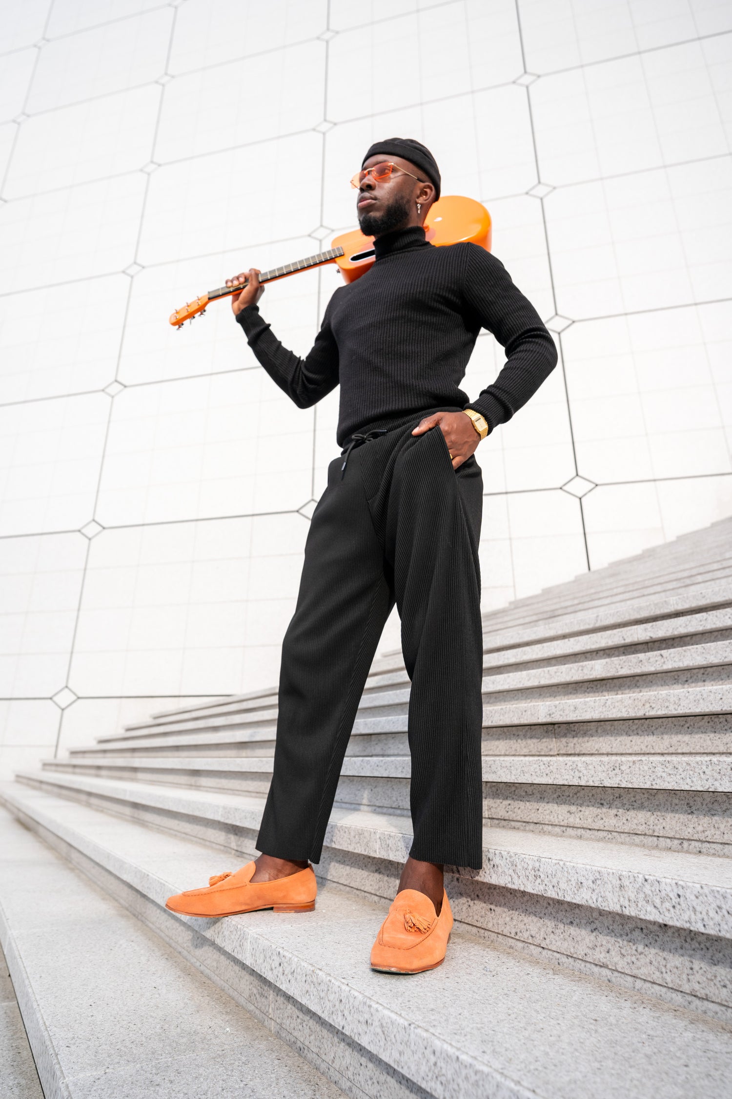 Orangefarbene Loafers für Männer von Melvin & Hamilton