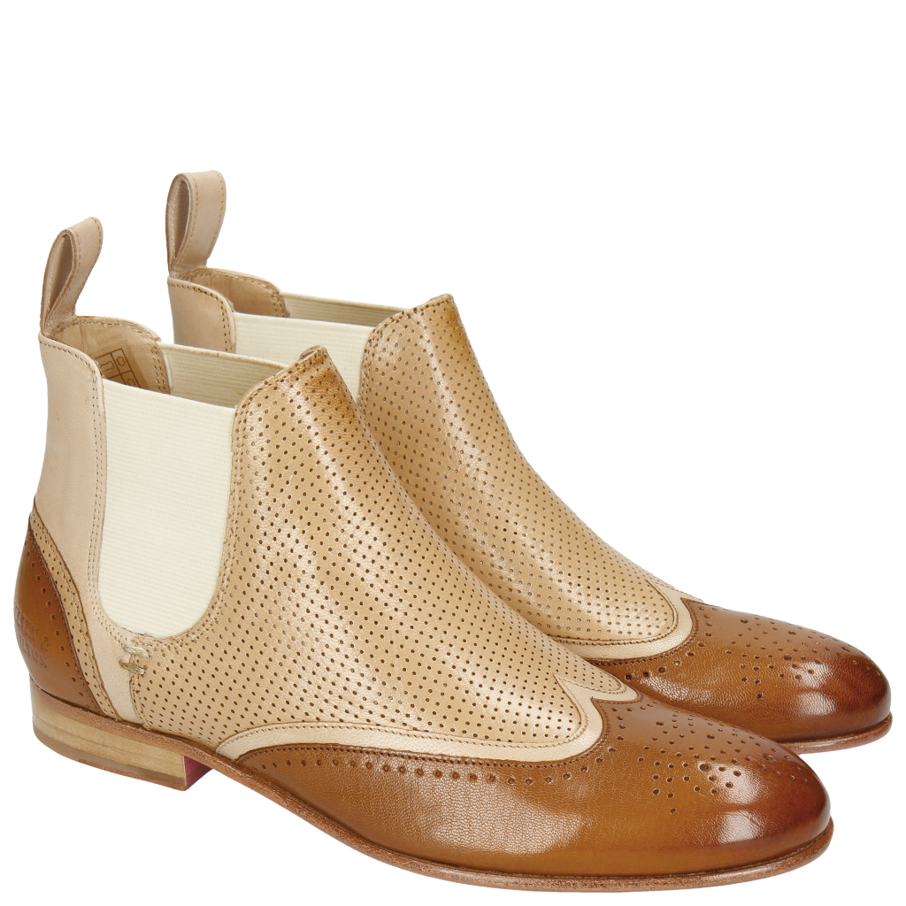 Sally 19 Salerno Dark Tan Off White Perfo Cappu - 35